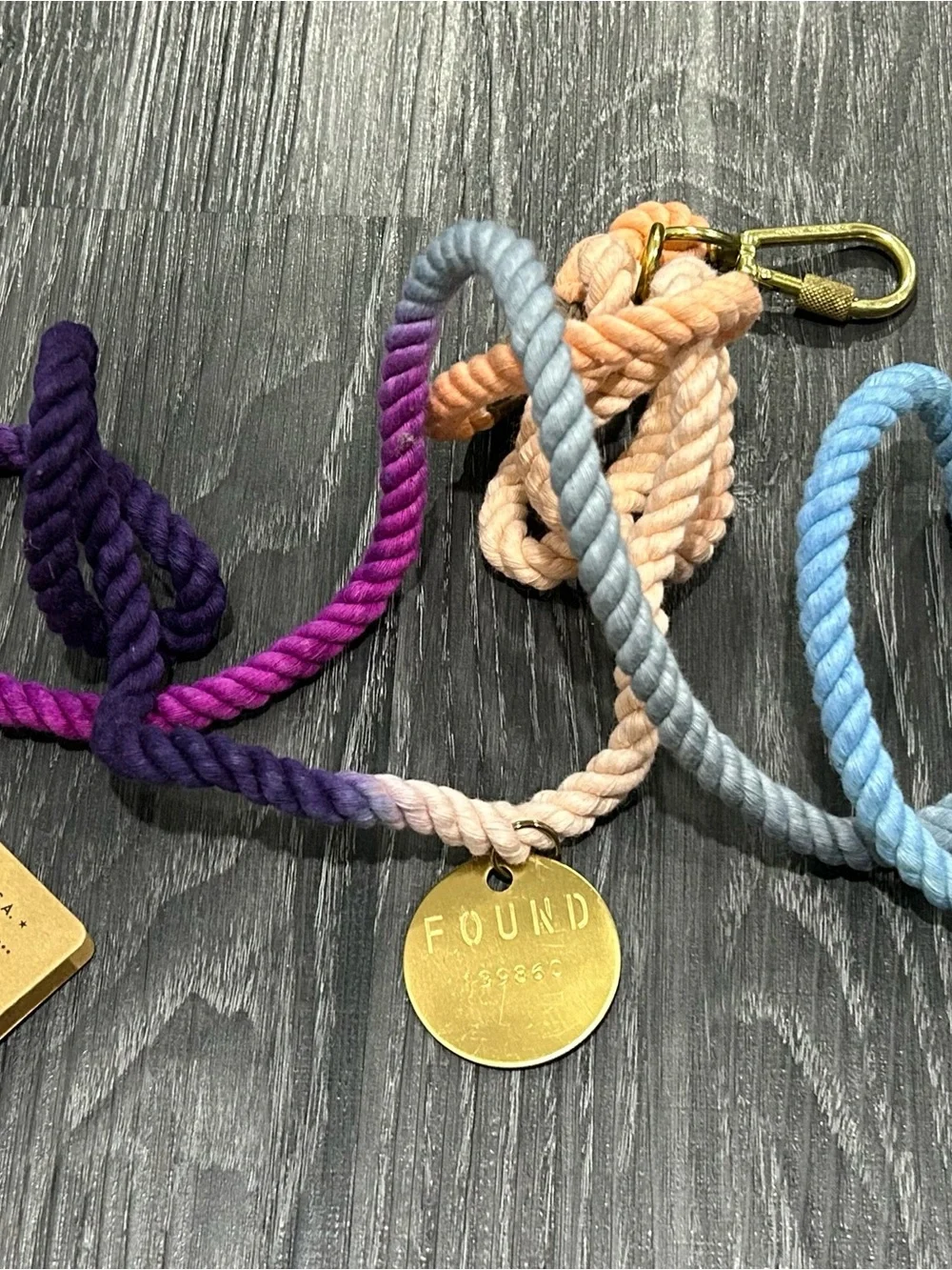FOUND Ombre Rope Dog Leash in Purple, Pink & Blue